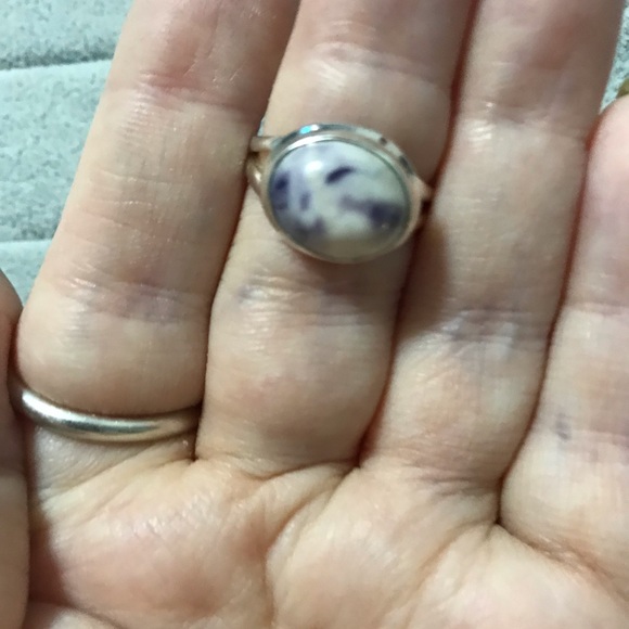 New Sterling Silver Purple Mexican Morado Violet Flame Opal Ring Size 6 Crystal - Picture 9 of 16